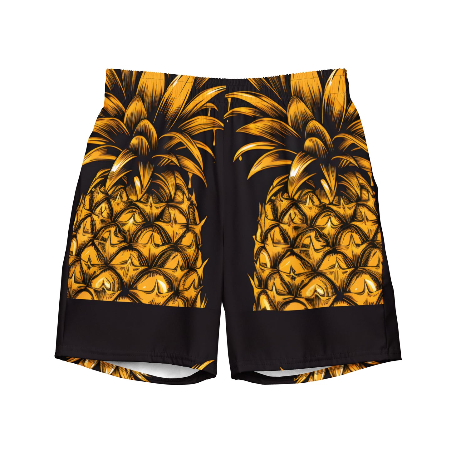 Pineapple Upside All-Over Print Recycled Mens Swim Trunks