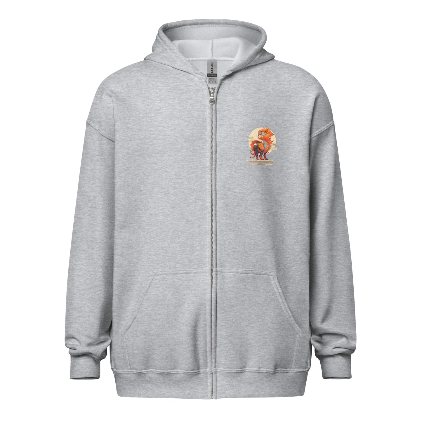 Chinese Lion Unisex heavy blend zip hoodie