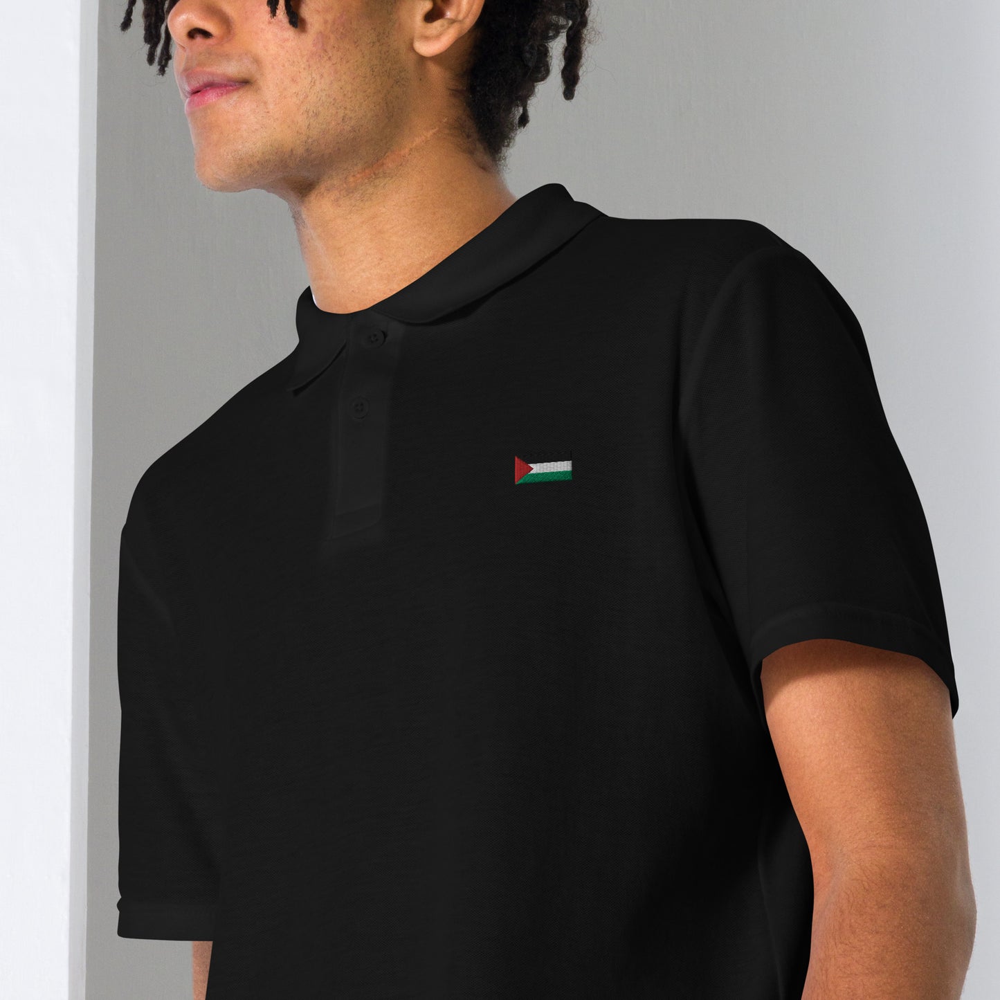 Unisex pique polo shirt Palestine Flag