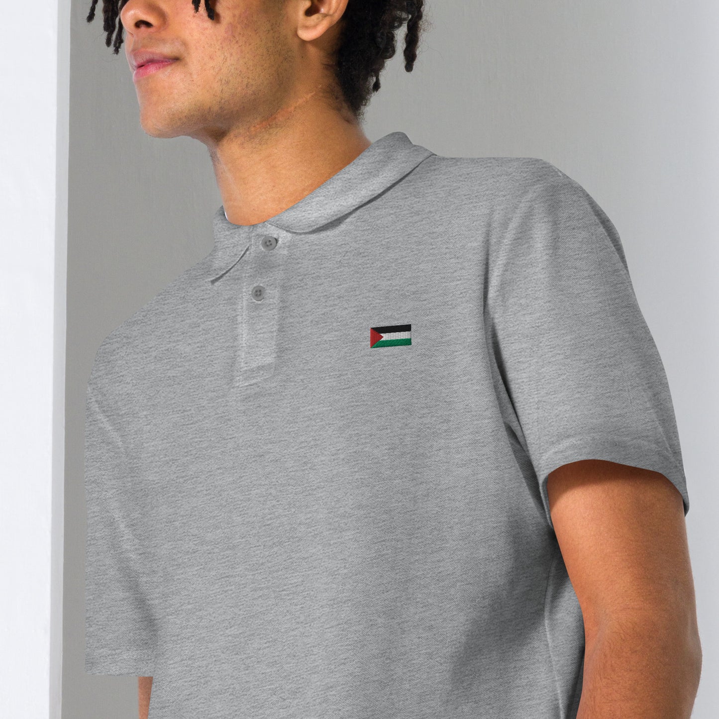 Unisex pique polo shirt Palestine Flag