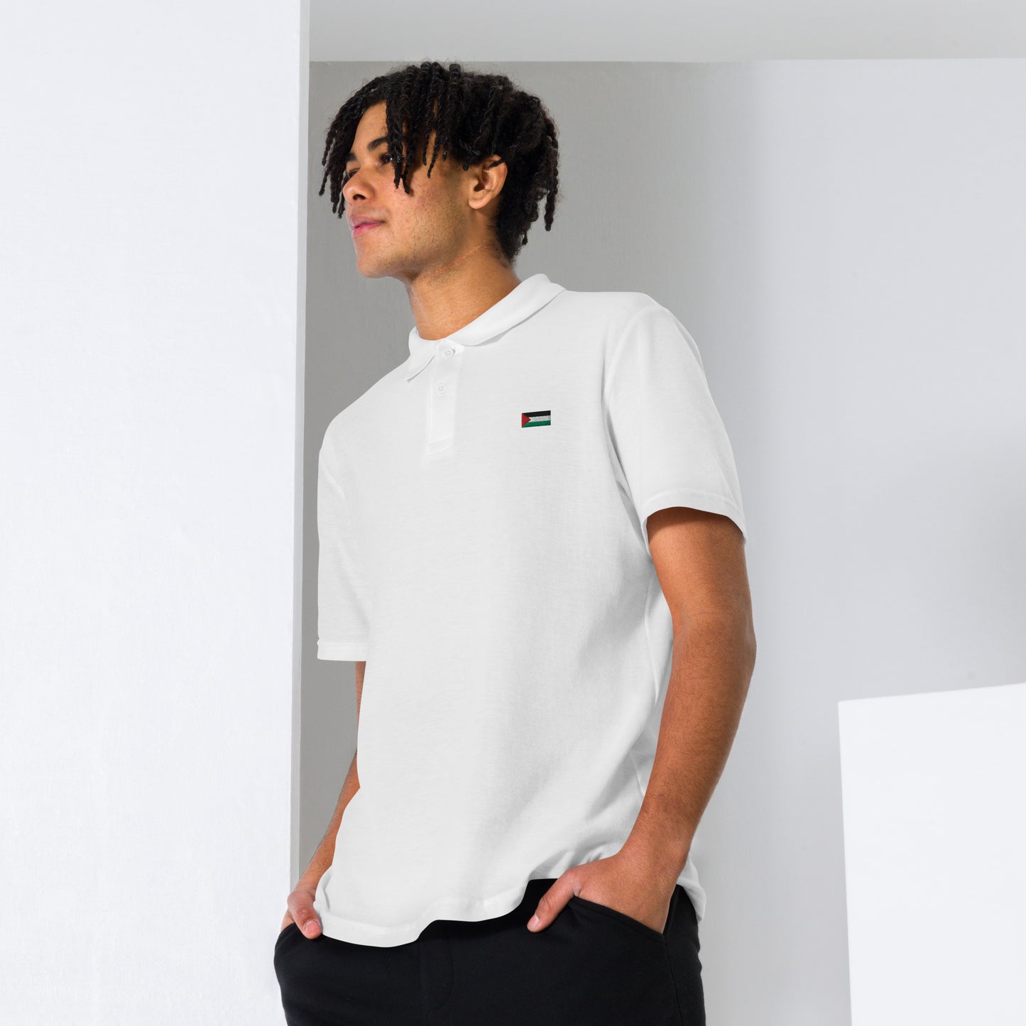 Unisex pique polo shirt Palestine Flag